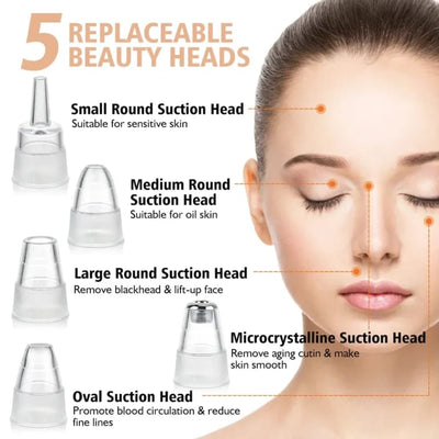 Face Vacuum Blackhead Remover Pore Cleaner | Electric Deep Cleansing Tool for Nose & Face