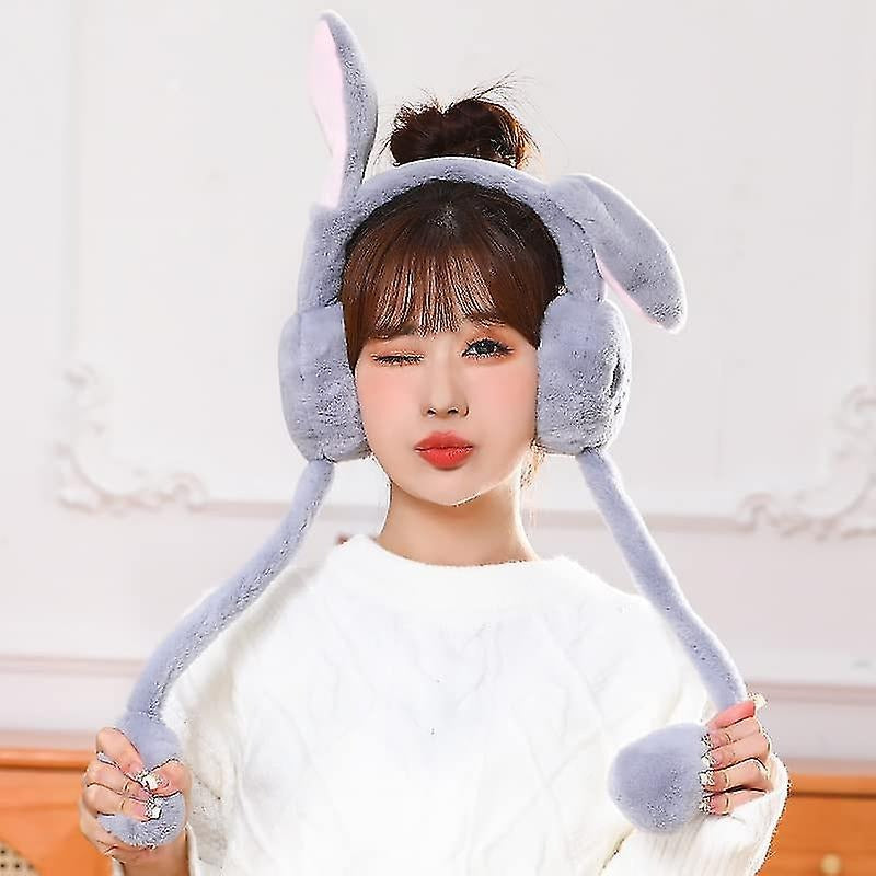 Cute Bunny Cap Headphone Plush Ear Muff Winter Headwear For Women And Girls (Random Color)