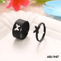 ARJ-947 Butterfly Couple Ring Elegant Stylish Durable Design Symbol Of Love And Commitment For Couples Adjustable Size - Black