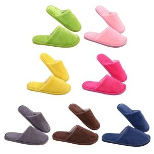 Multi Color Soft Cotton Slippers For Men And Women Free Size (Random Color)