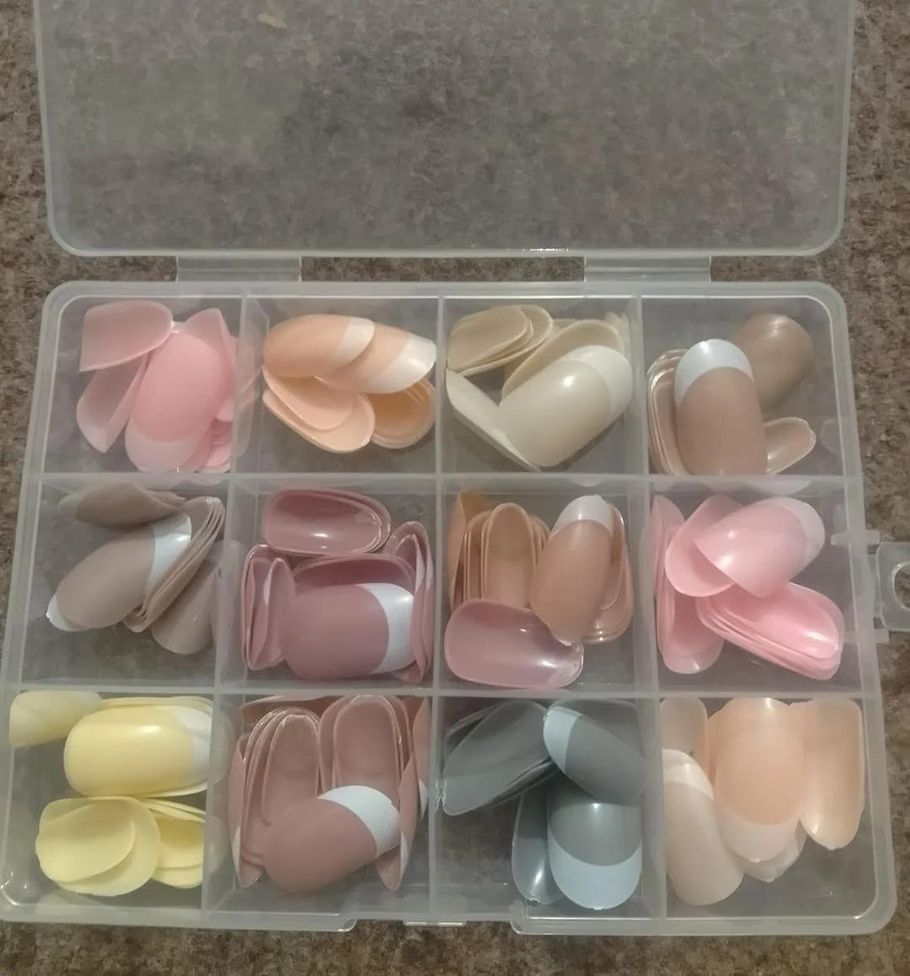 144 Pcs Multicolor False Nails Box Stylish Durable Easy To Use For Everyday Fashion Parties And Nail Art Designs