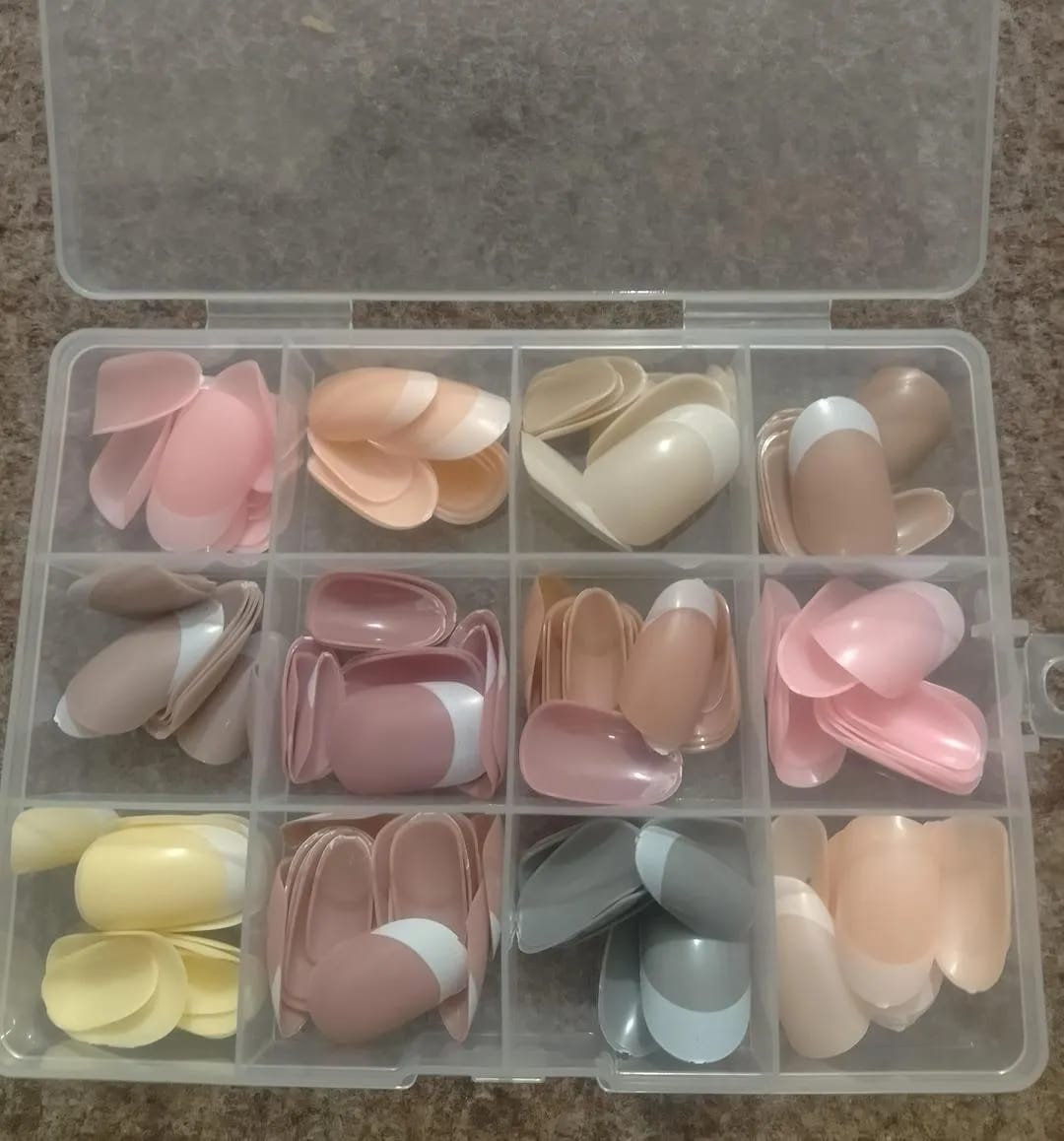 144 Pcs Multicolor False Nails Box Stylish Durable Easy To Use For Everyday Fashion Parties And Nail Art Designs